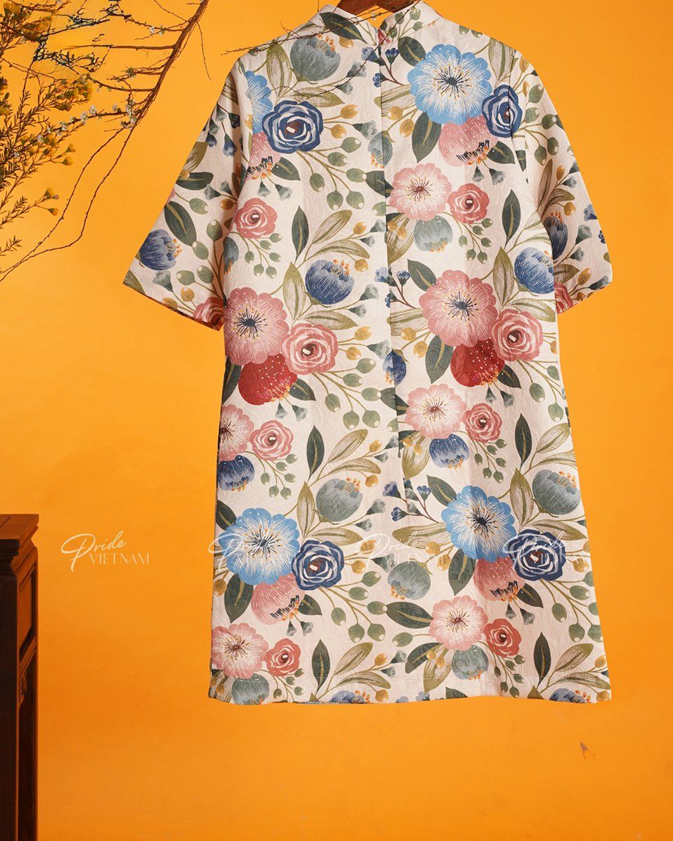 Đầm Gấm Kem Xuân Thịnh Vượng