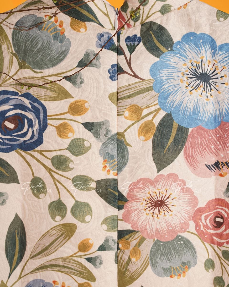 Đầm Gấm Kem Xuân Thịnh Vượng