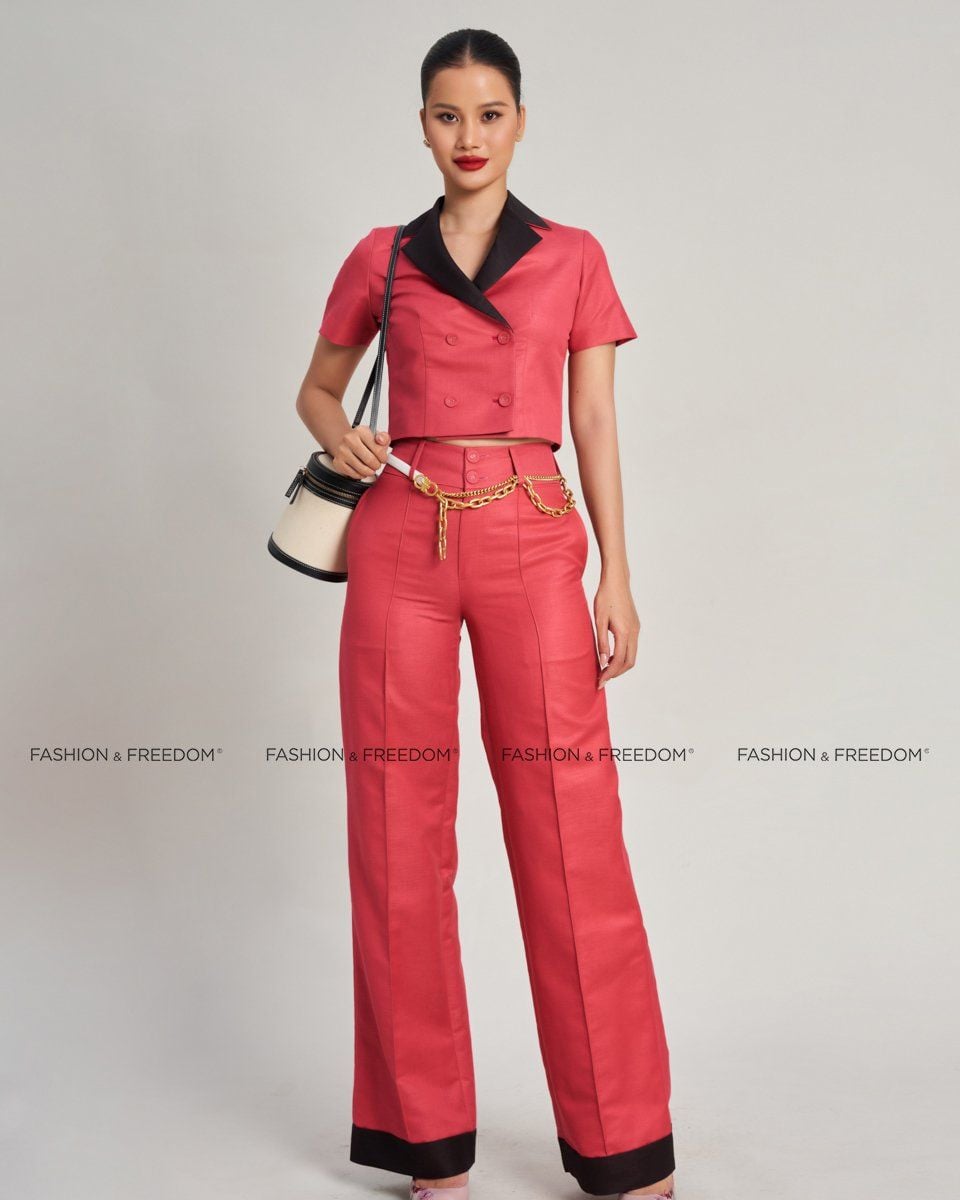Quần Dài Linen Nữ Đỏ Hồng Golden Girl