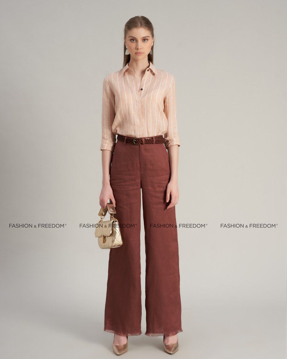 Quần Nữ Linen Nâu Ngói