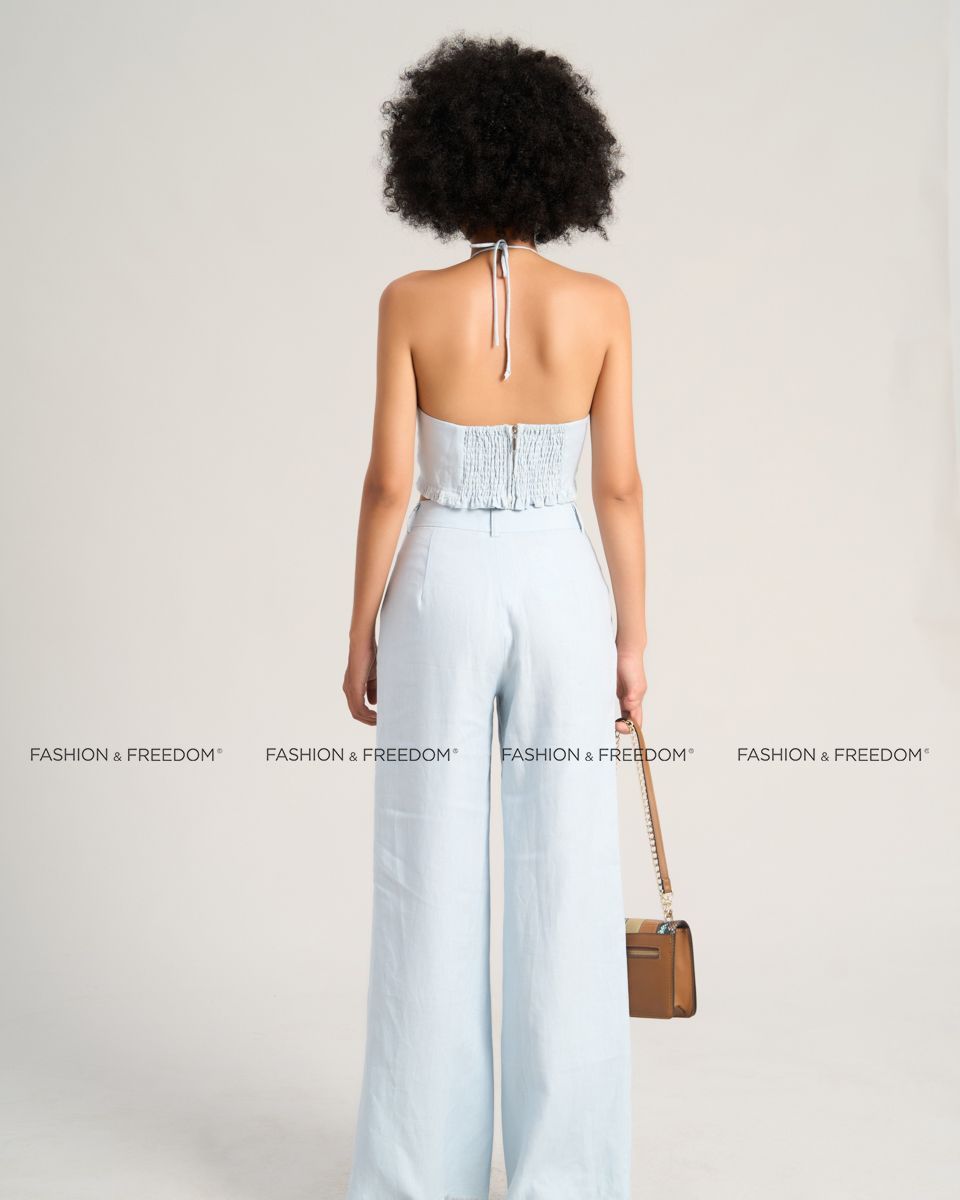 Quần Nữ Linen Xanh Thiên Thanh Sắc Màu Tự Do