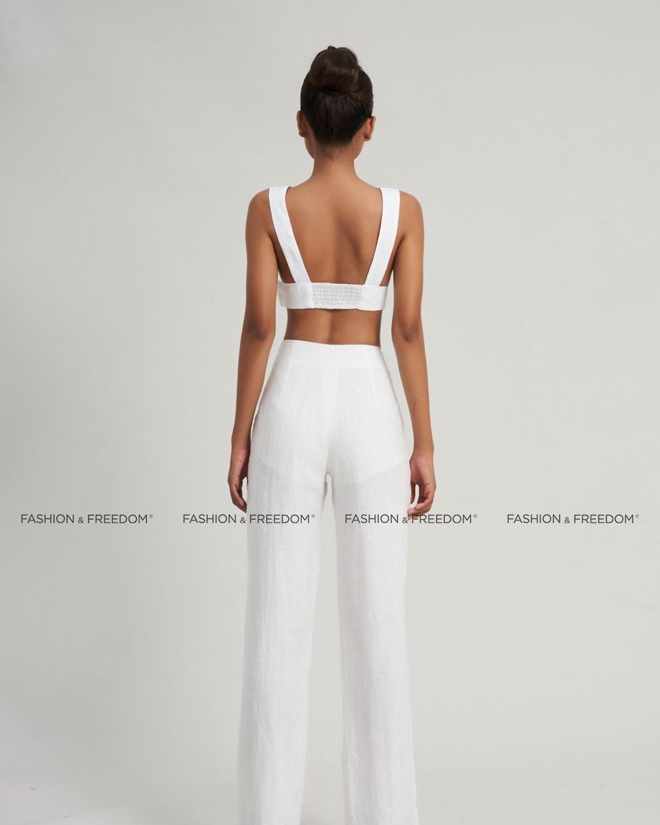 Quần Dài Linen Nữ Trắng The Girl In Vogue