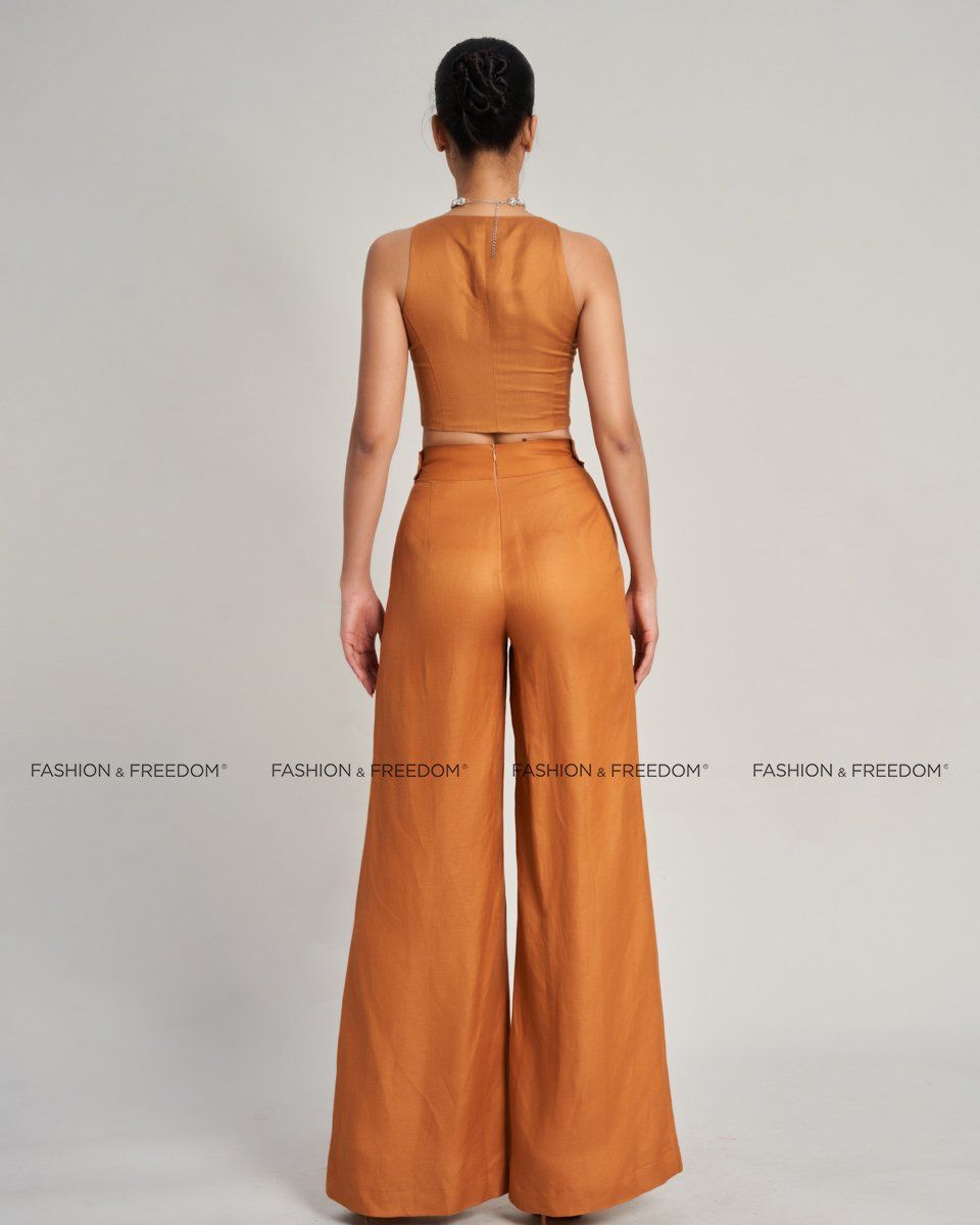 Áo Ghi Lê Linen Nữ Nâu Cam Golden Girl