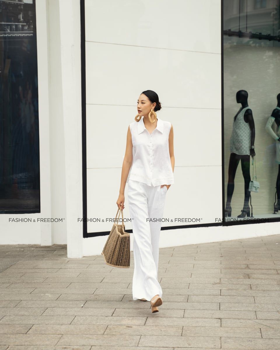Quần Dài Linen Nữ Trắng Sắc Màu Tự Do