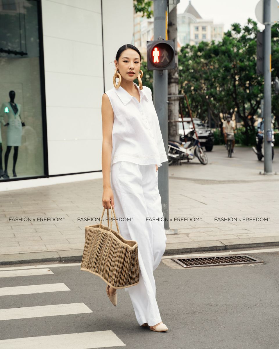 Quần Dài Linen Nữ Trắng Sắc Màu Tự Do