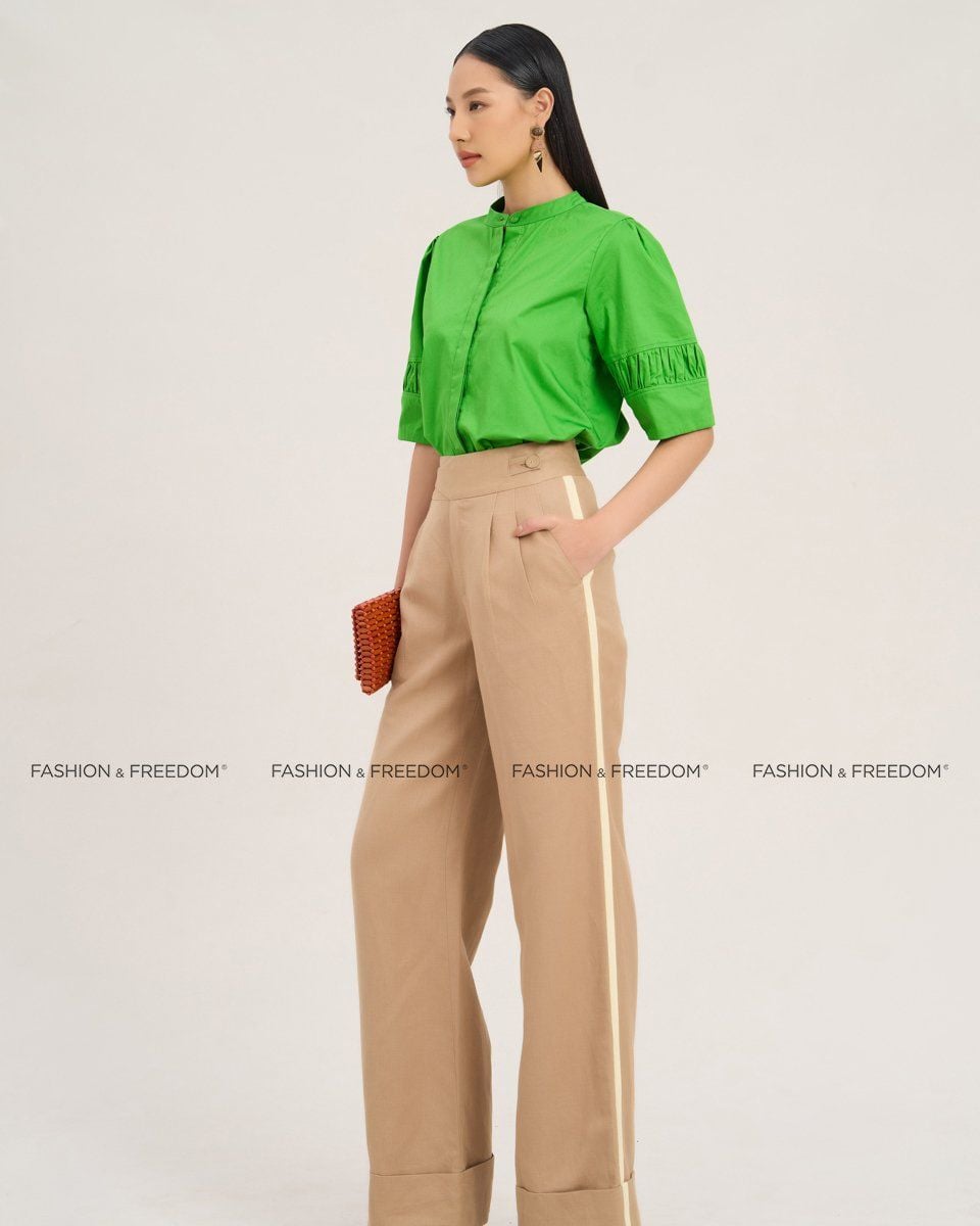 Quần Dài Linen Nữ Nâu Sắc Màu Tự Do