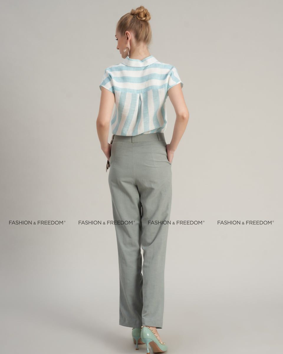 Quần Dài Linen Nữ Ngọc Nhạt