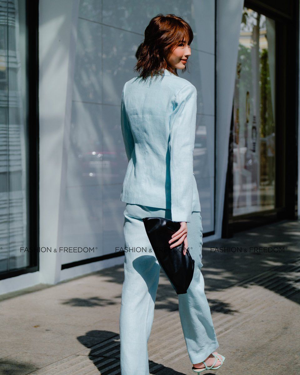 Áo Vest Linen Xanh Pastel Hương Mùa Hè