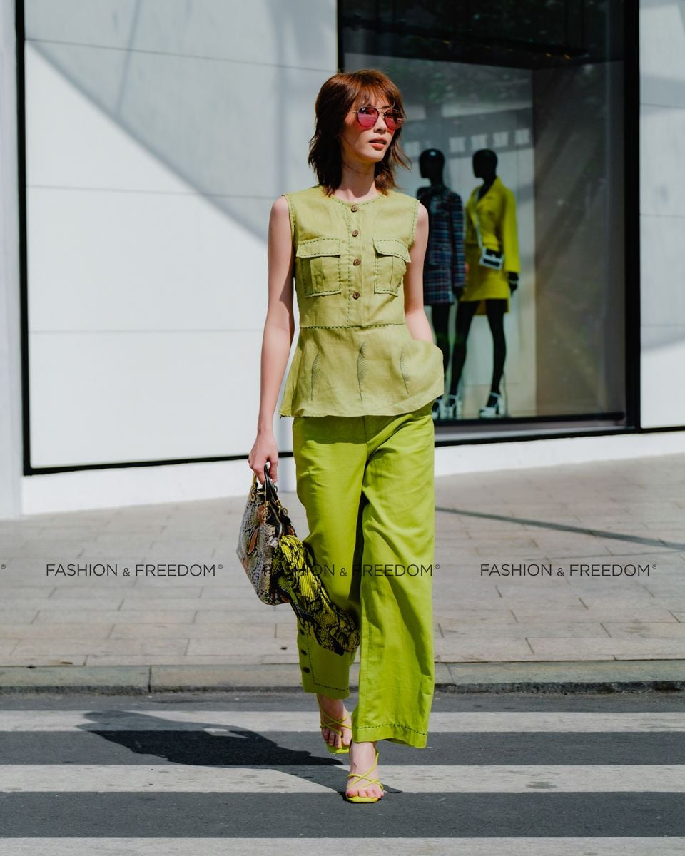 Quần Linen Xanh Cốm Hương  Mùa Hè