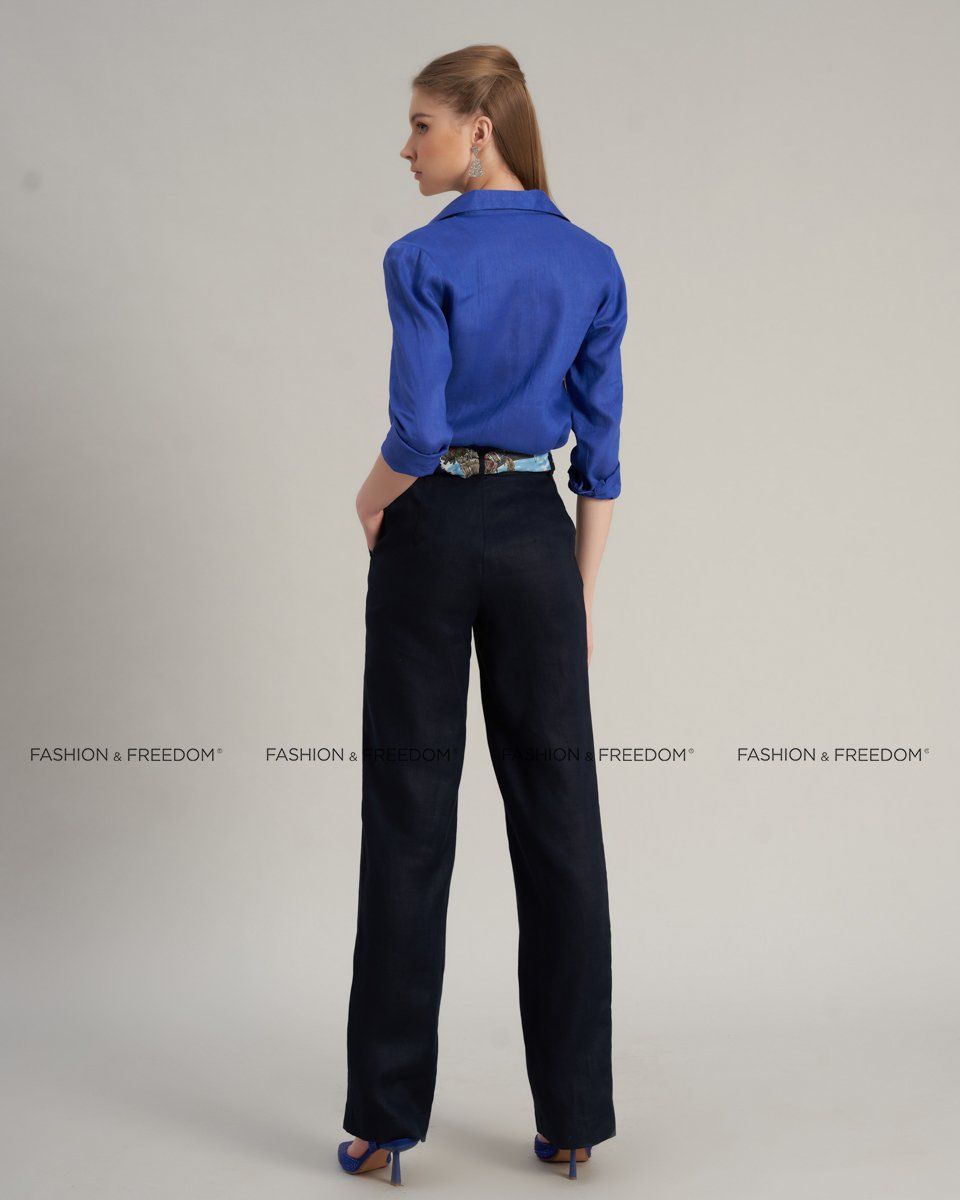 Áo Sơ Mi Linen Xanh CoBan Hello New Day