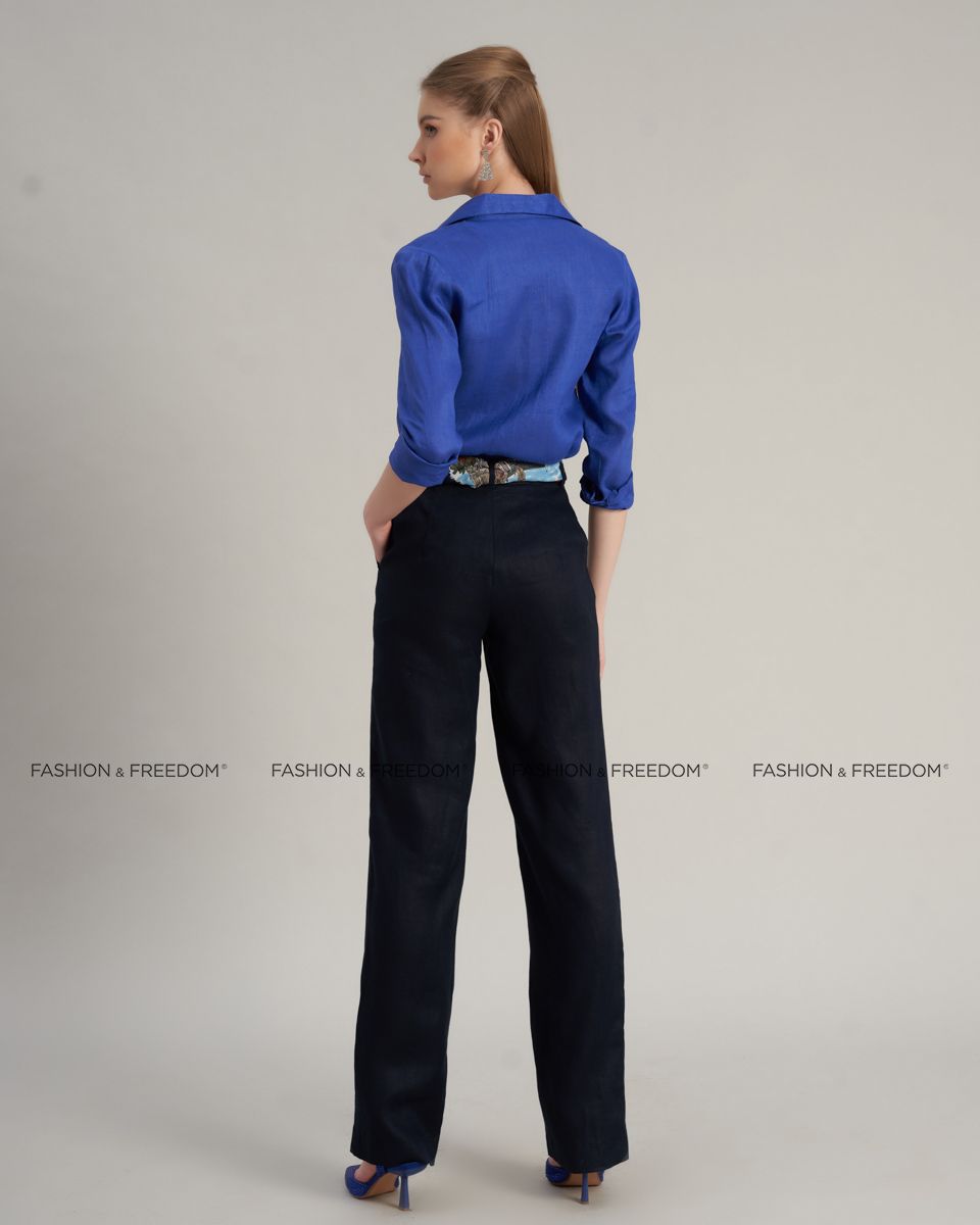 Quần Dài Linen Nữ Xanh Đen Hello New Day