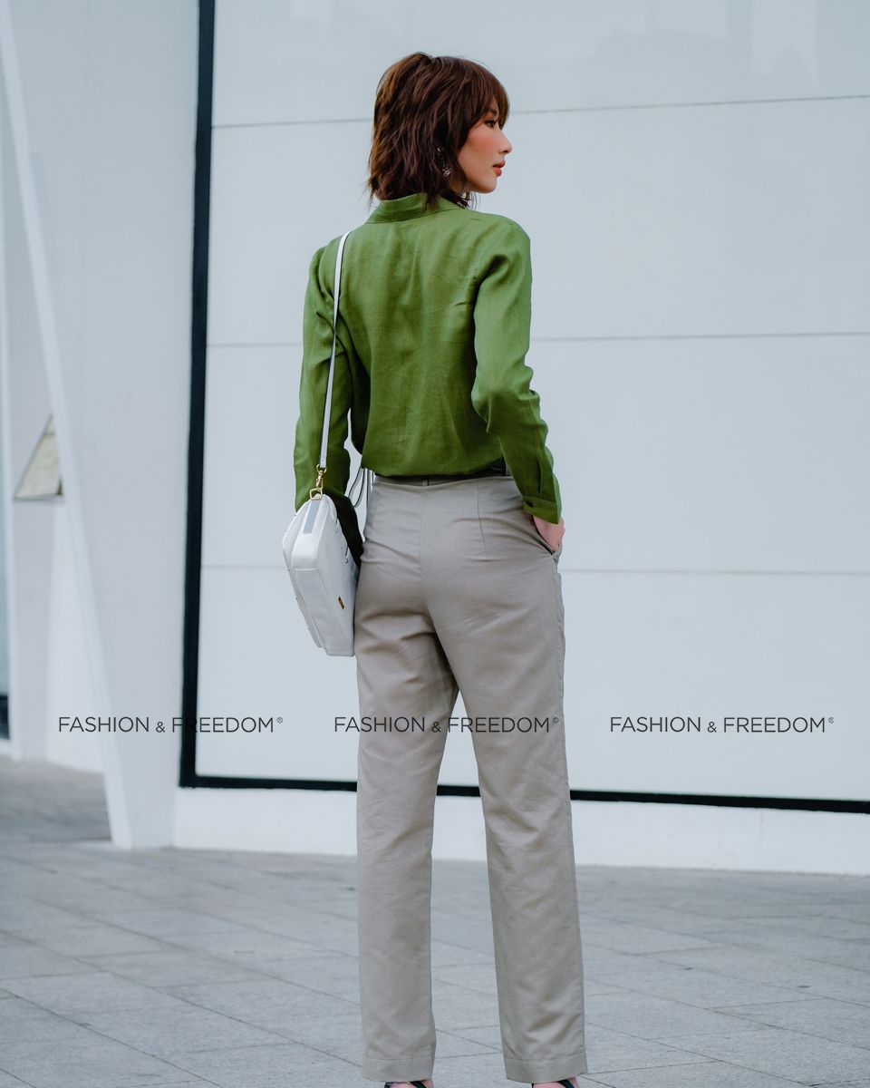 Quần Linen Xám Hương Mùa Hè