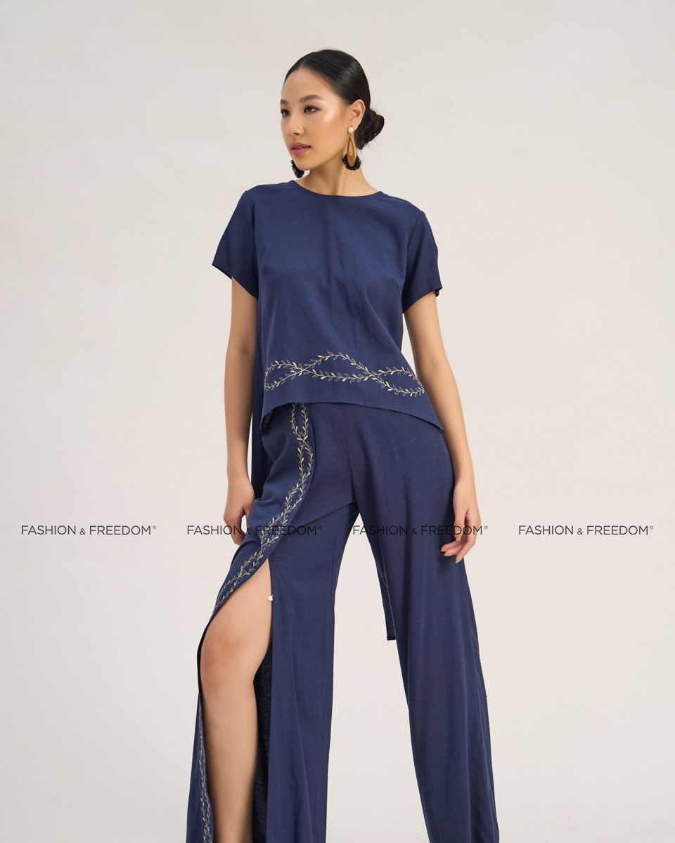 Quần Dài Nữ Linen Xanh Đen The  Art Of Styling