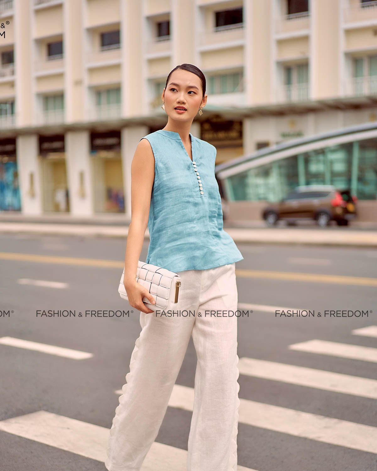 Quần Dài Linen Trắng Summer Muse