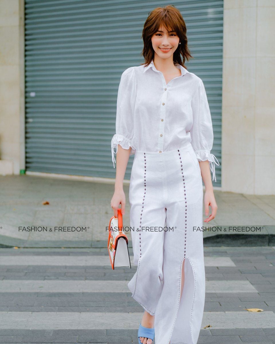 Quần Dài Linen Trắng Tender Drit