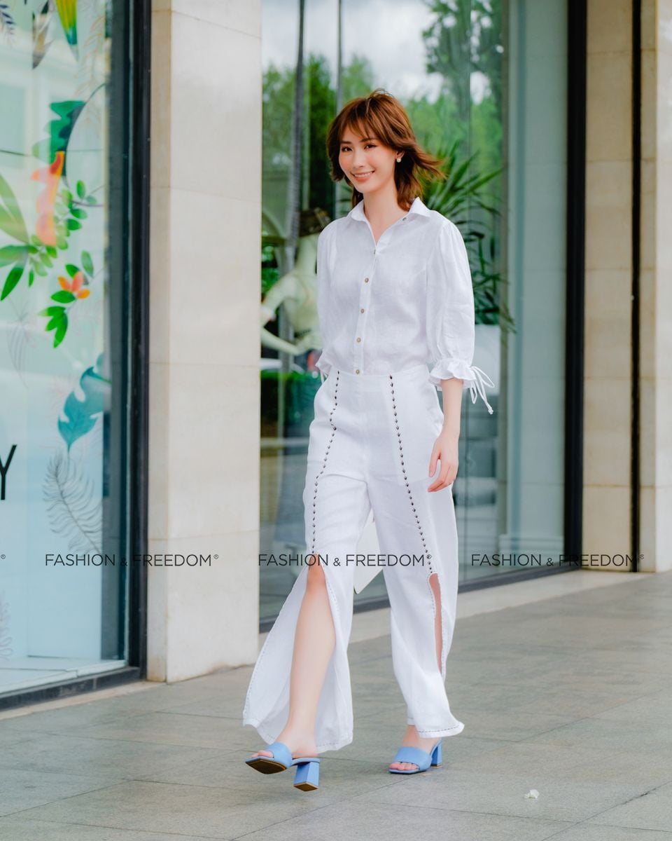 Quần Dài Linen Trắng Tender Drit
