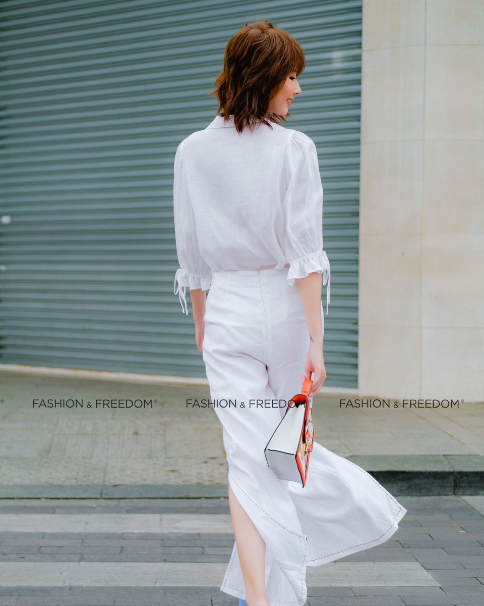 Quần Dài Linen Trắng Tender Drit
