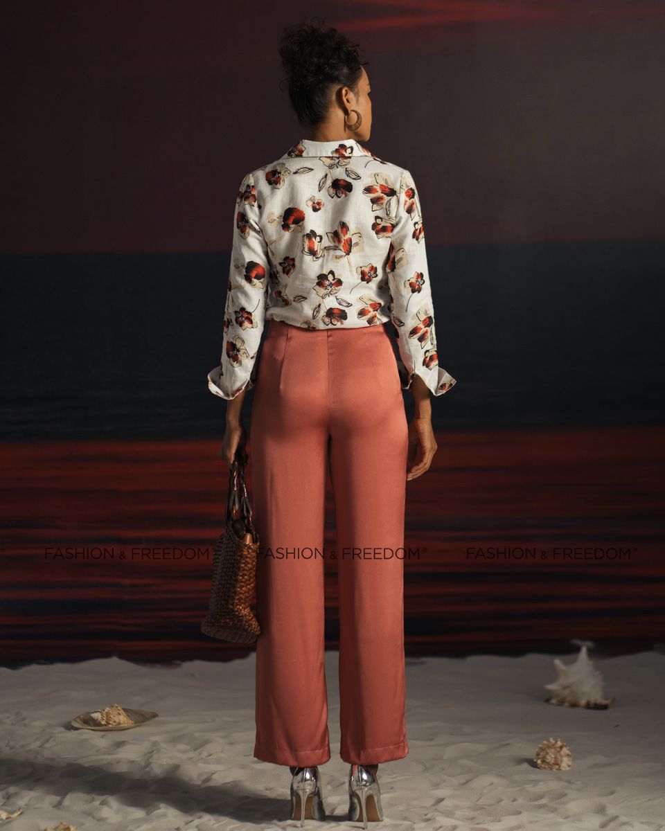 Áo Sơ Mi Linen Đỏ Nâu Summer Get Away