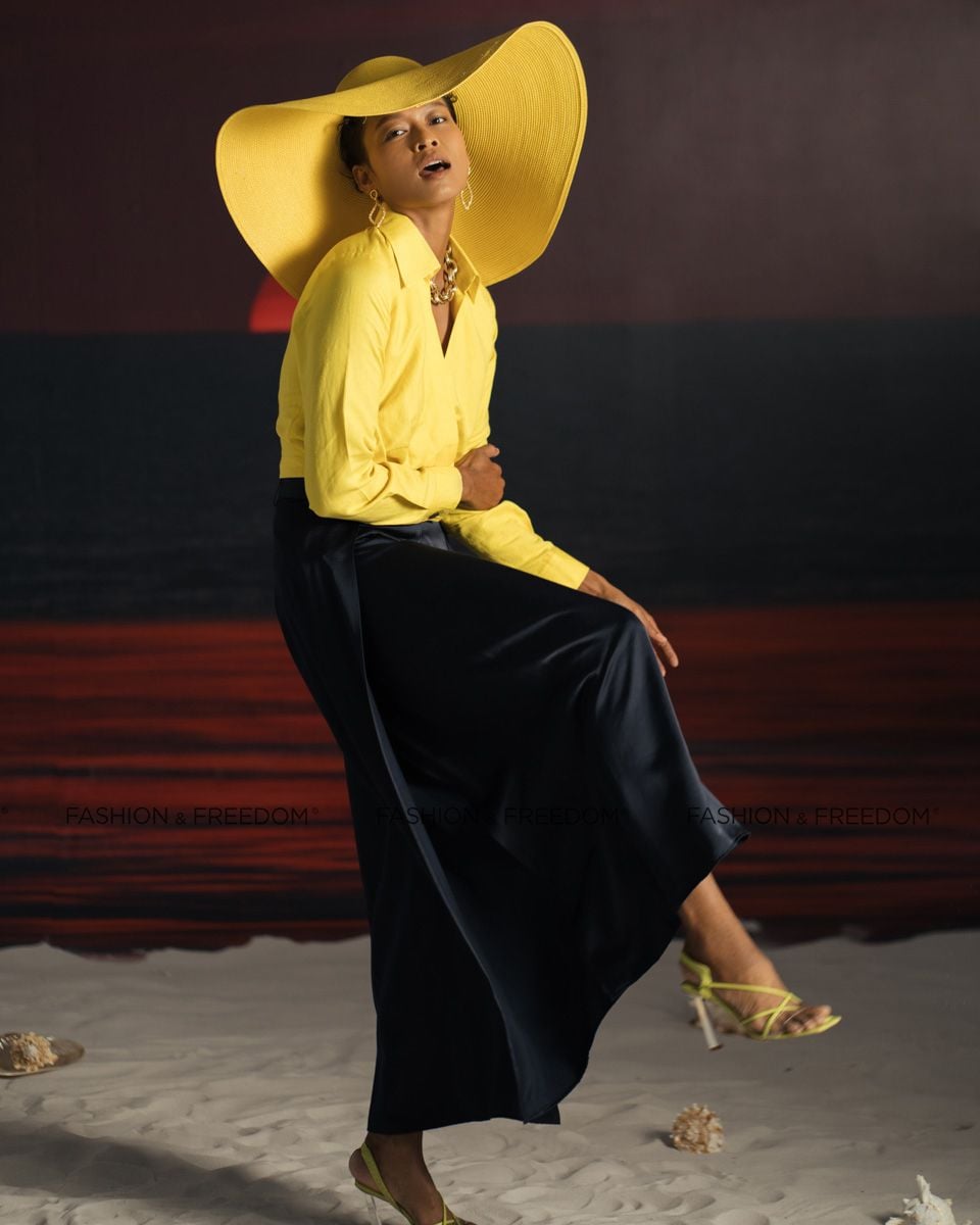 Quần Dài Lụa Xanh Đen Summer Get Away