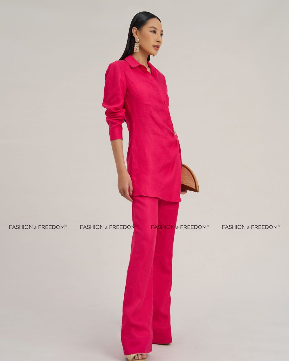 Quần Dài Linen Hồng Sen Autumn Charm