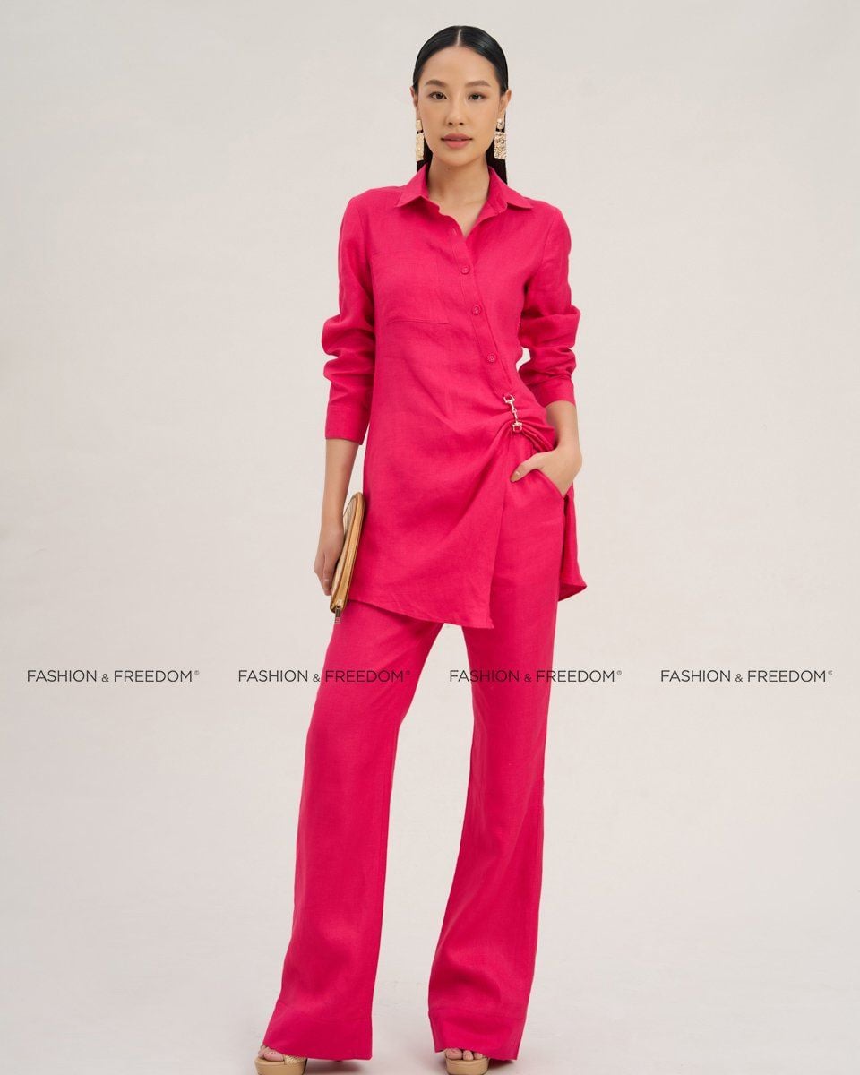 Quần Dài Linen Hồng Sen Autumn Charm