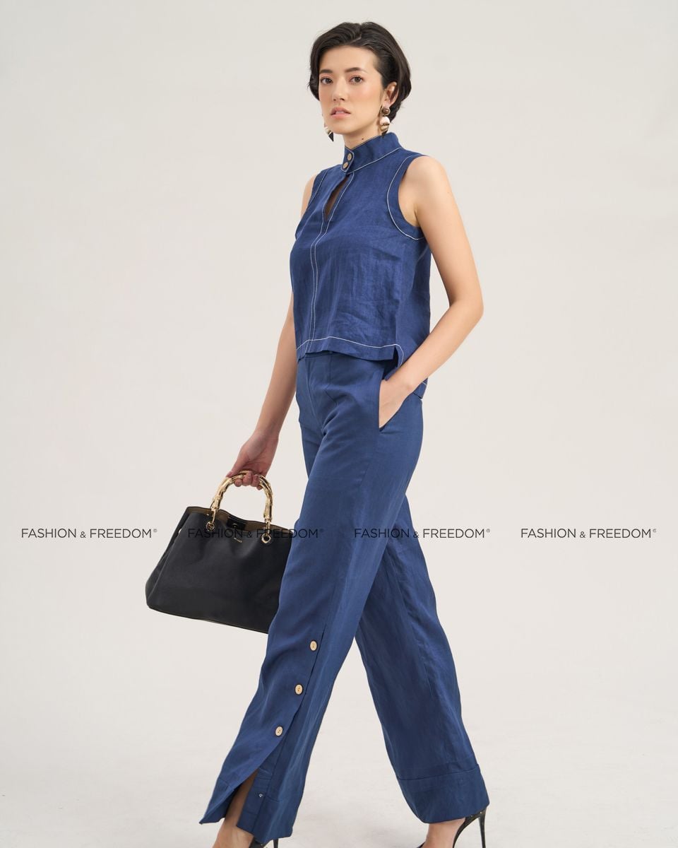 Quần Dài Linen Xanh Đen