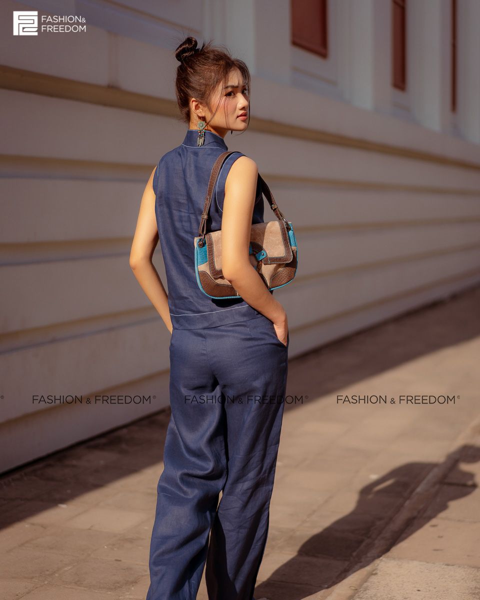 Quần Dài Linen Xanh Đen