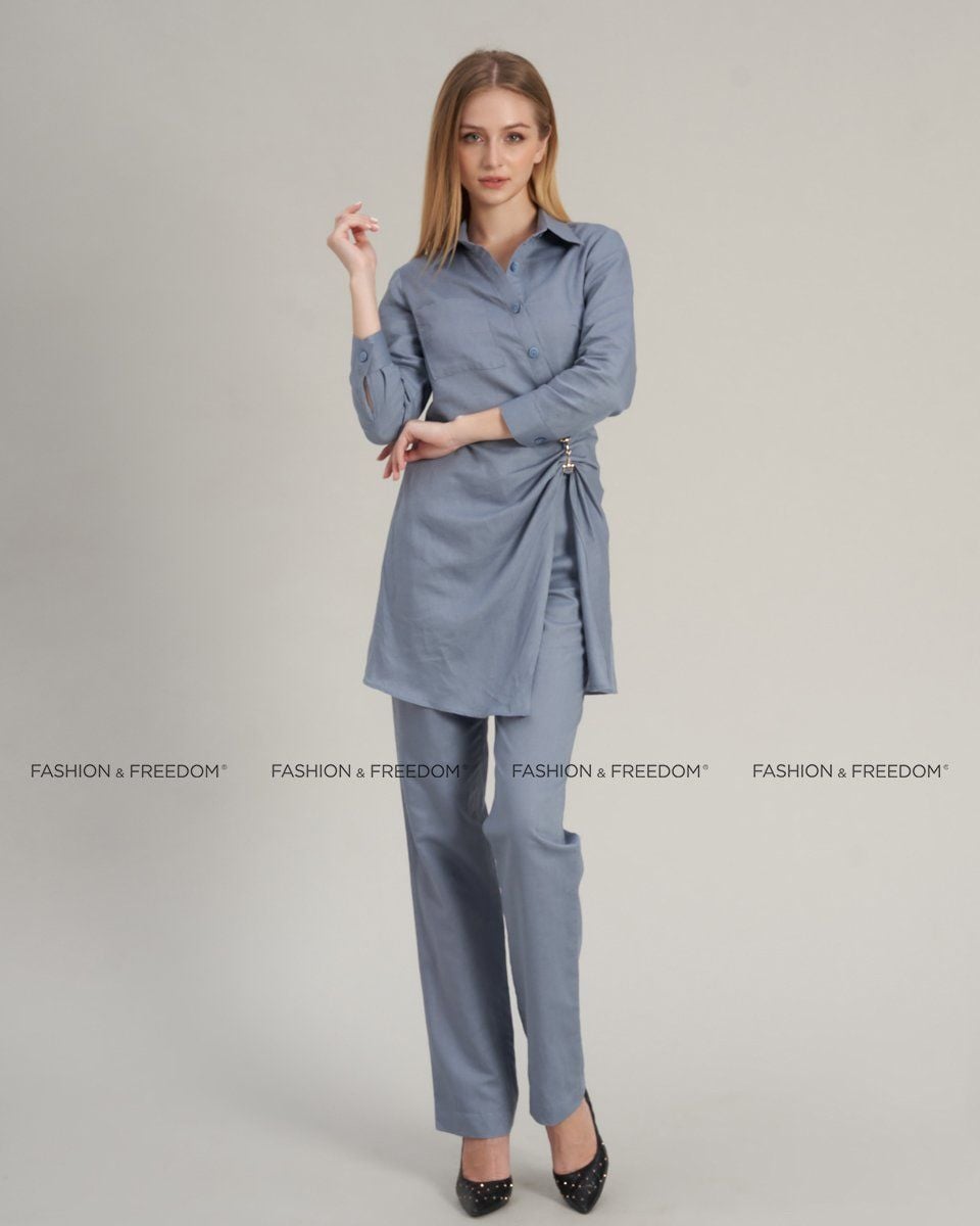 Quần Nữ Linen Xanh Tím Hello New Day