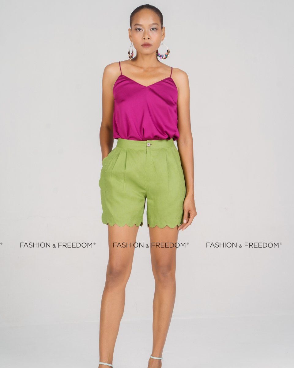 Quần Short Linen Xanh Cốm New Linen New Horizon