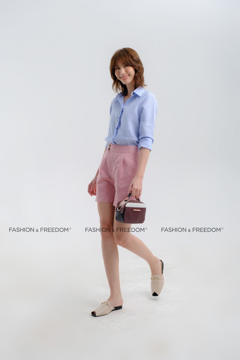 Quần Short Linen Hồng Hương Mùa Hè