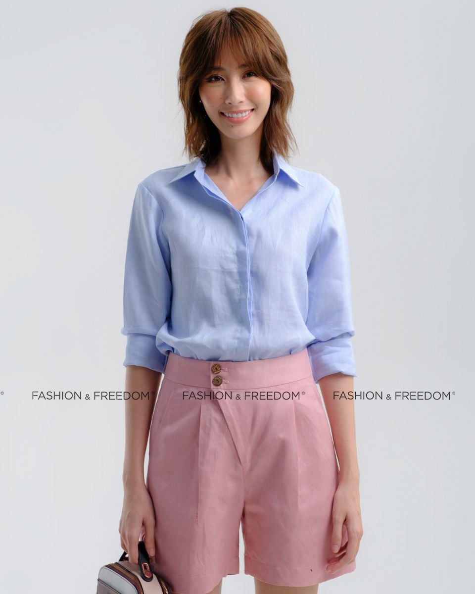 Quần Short Linen Hồng Hương Mùa Hè