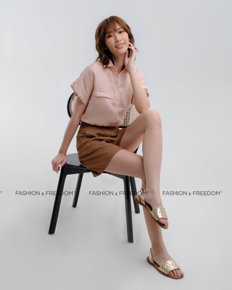 Quần Short Linen Nâu Hương Mùa Hè