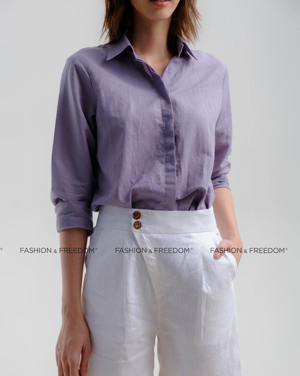 Quần Short Linen Trắng Tender Drit