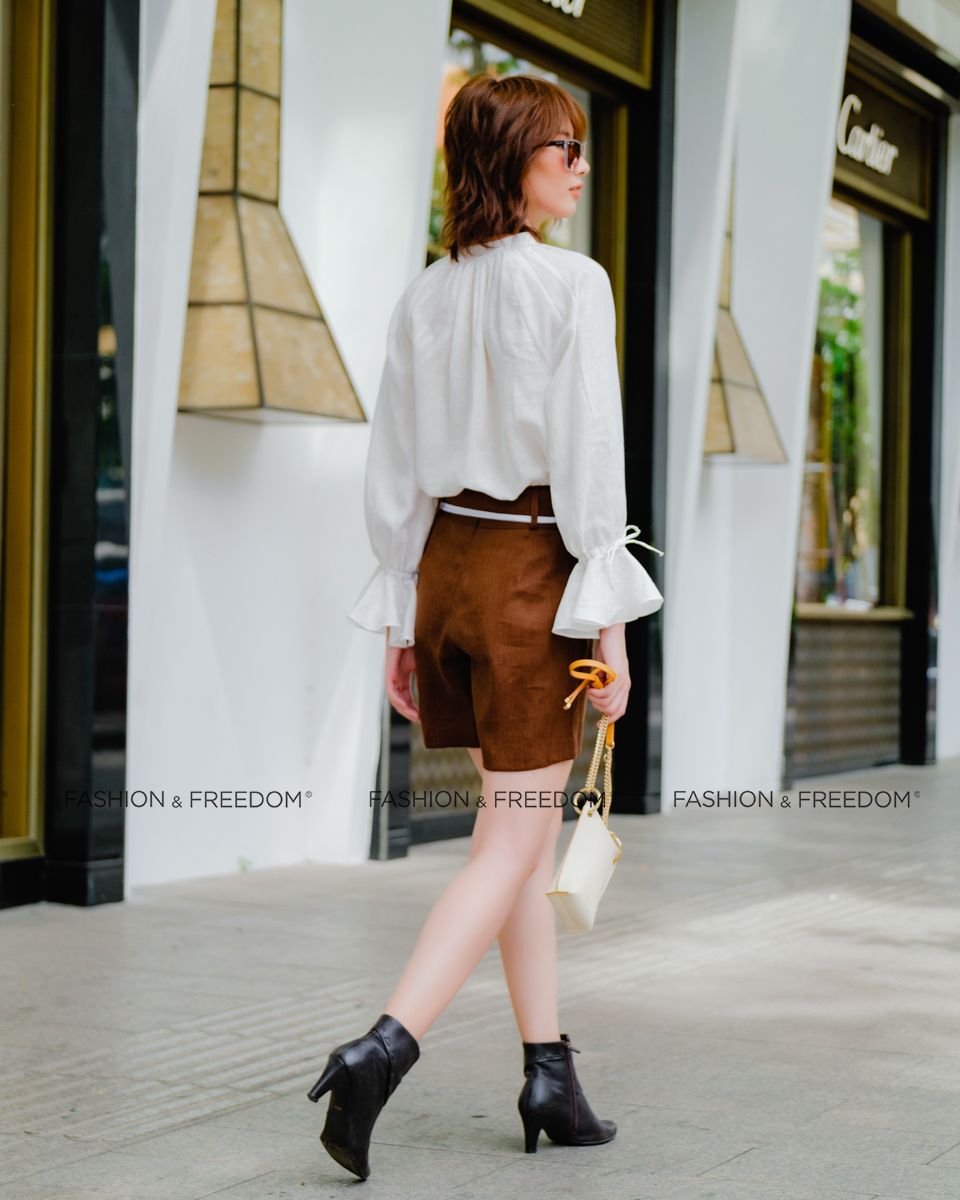 Quần Short Linen Nâu Hương Mùa Hè