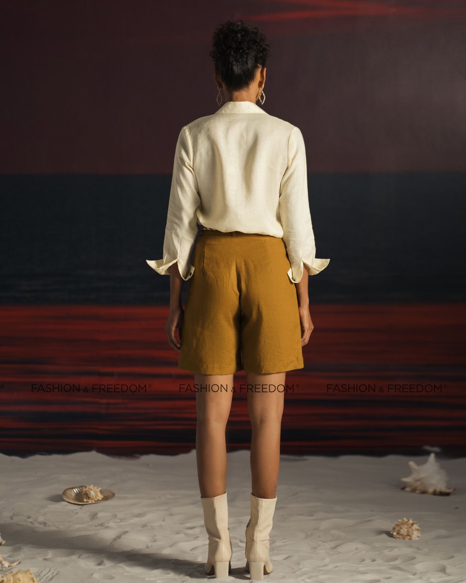 Áo Sơ Mi Linen Vàng Nhạt Summer Get Away