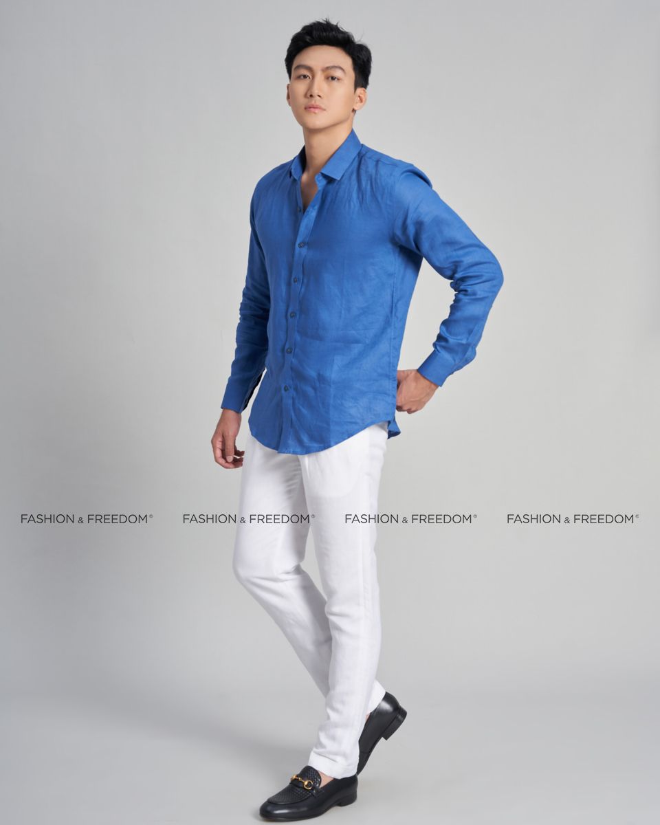 Áo Sơ Mi Nam Linen Xanh Dark Teal The New Cool