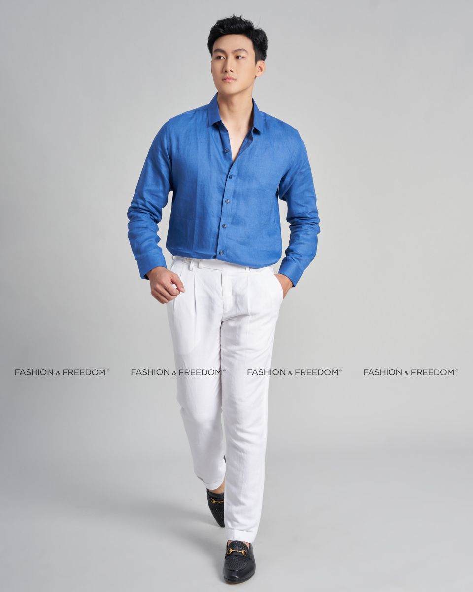 Áo Sơ Mi Nam Linen Xanh Dark Teal The New Cool