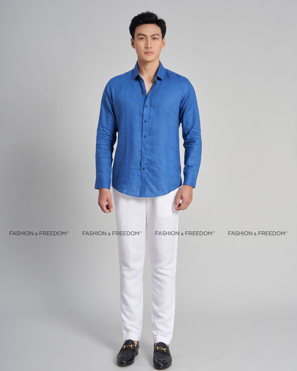 Áo Sơ Mi Nam Linen Xanh Dark Teal The New Cool