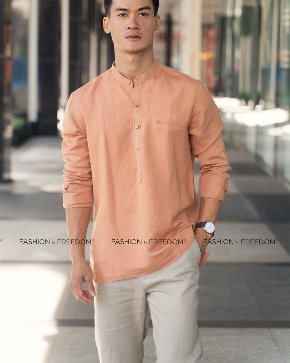 Sơ Mi Linen Bò Nhạt New Spirit