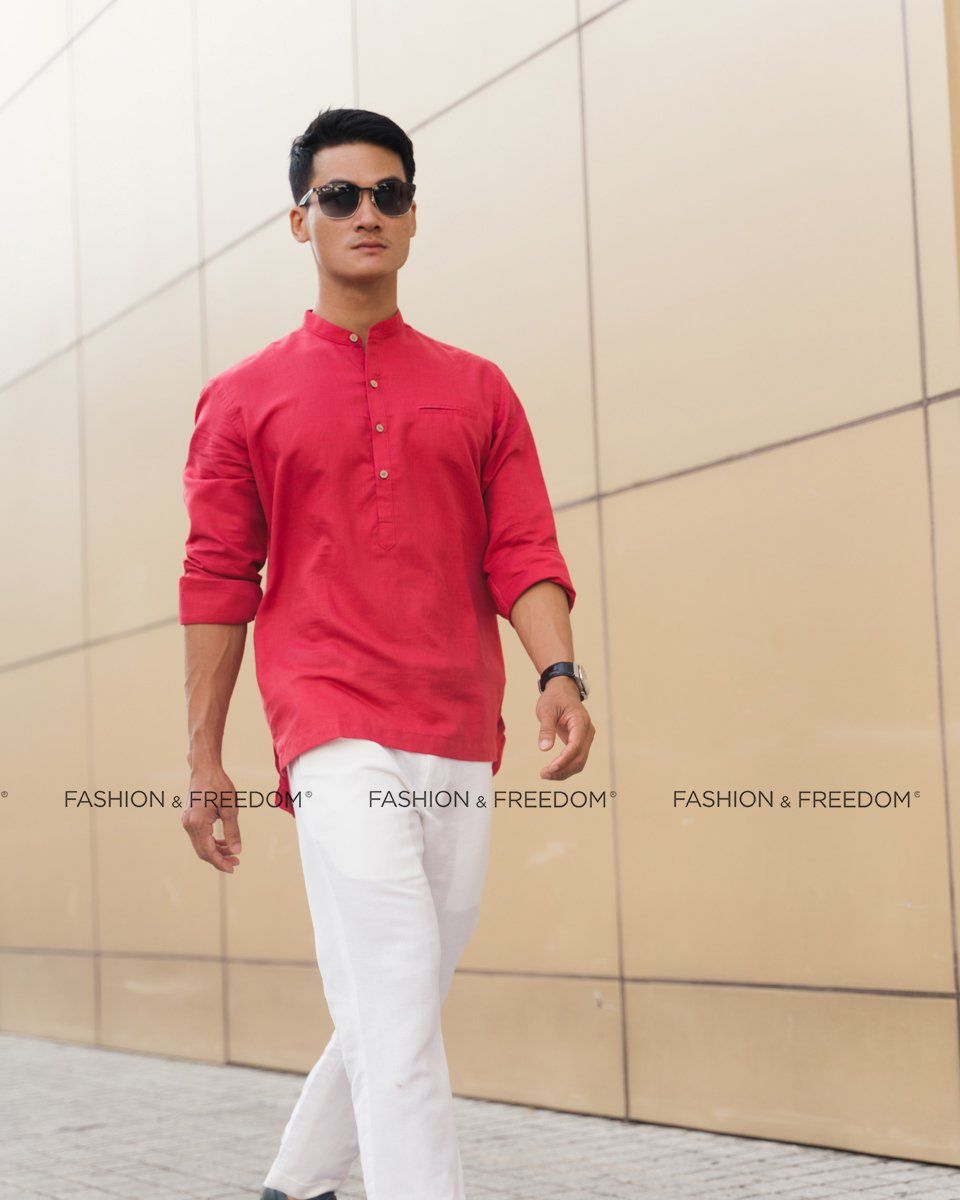 Sơ Mi Linen Đỏ New Spirit