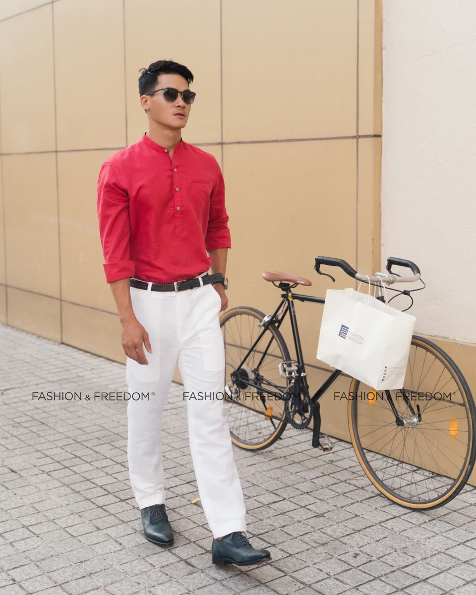 Sơ Mi Linen Đỏ New Spirit