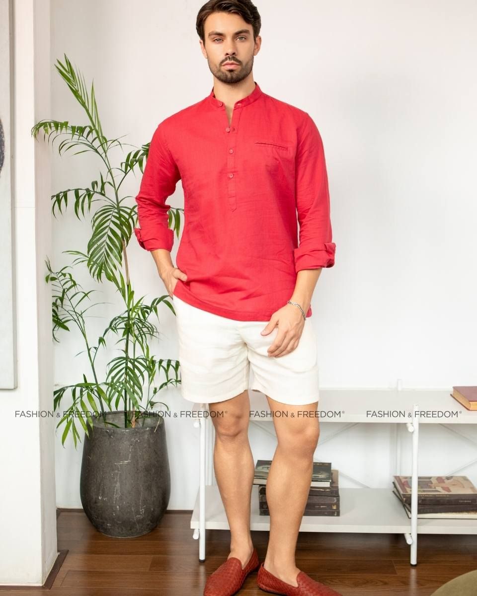 Sơ Mi Linen Đỏ New Spirit