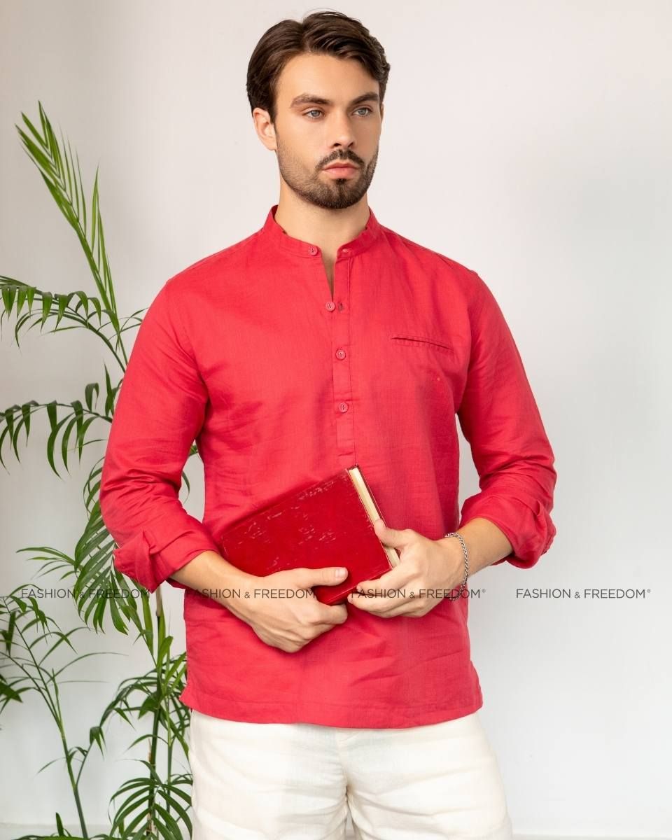 Sơ Mi Linen Đỏ New Spirit