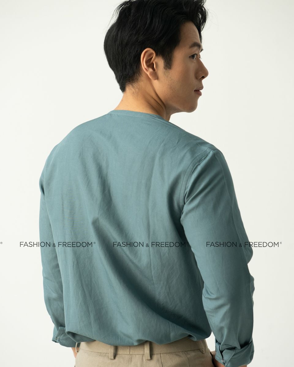 Áo Sơ Mi Nam Linen Xanh New Spirit