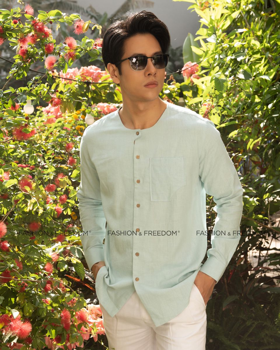 Sơ Mi Nam Linen Xanh New Spirit