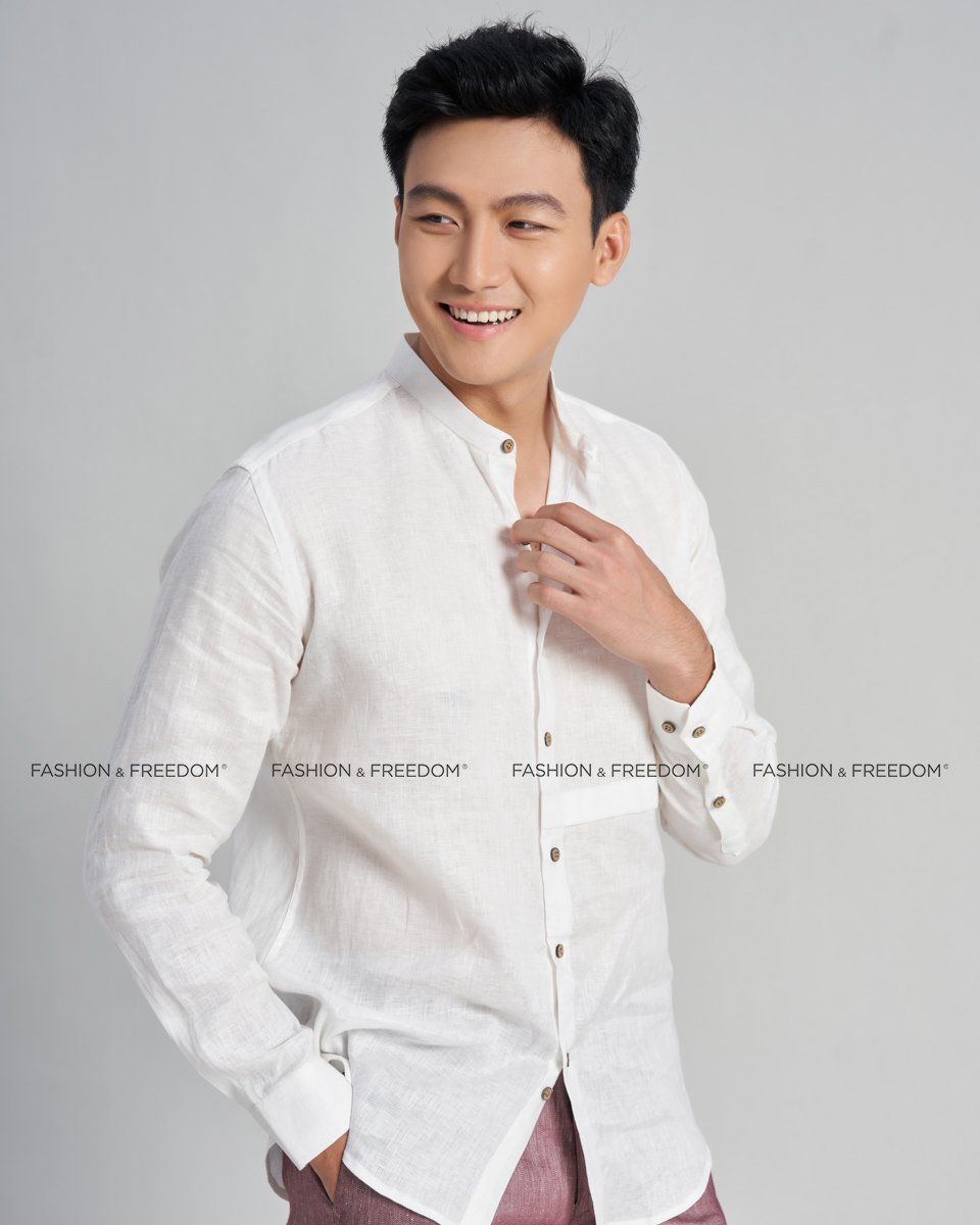 Áo Sơ Mi Nam Linen Trắng  The New Cool