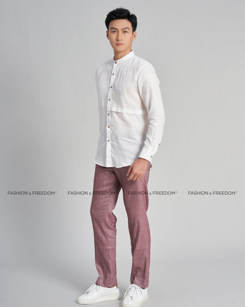 Áo Sơ Mi Nam Linen Trắng  The New Cool