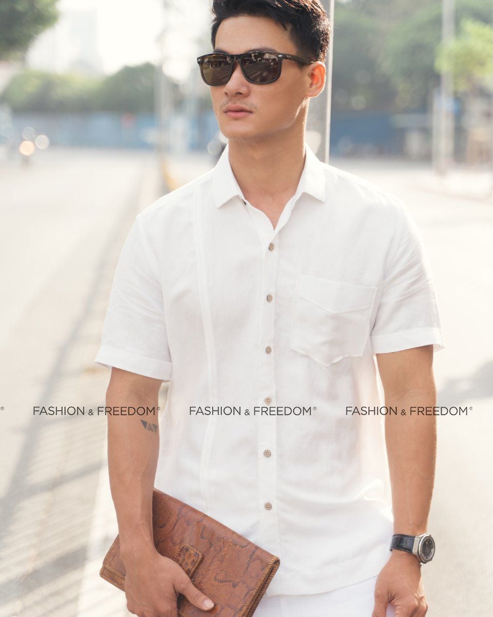 Áo Sơ Mi Linen Trắng New Spirit