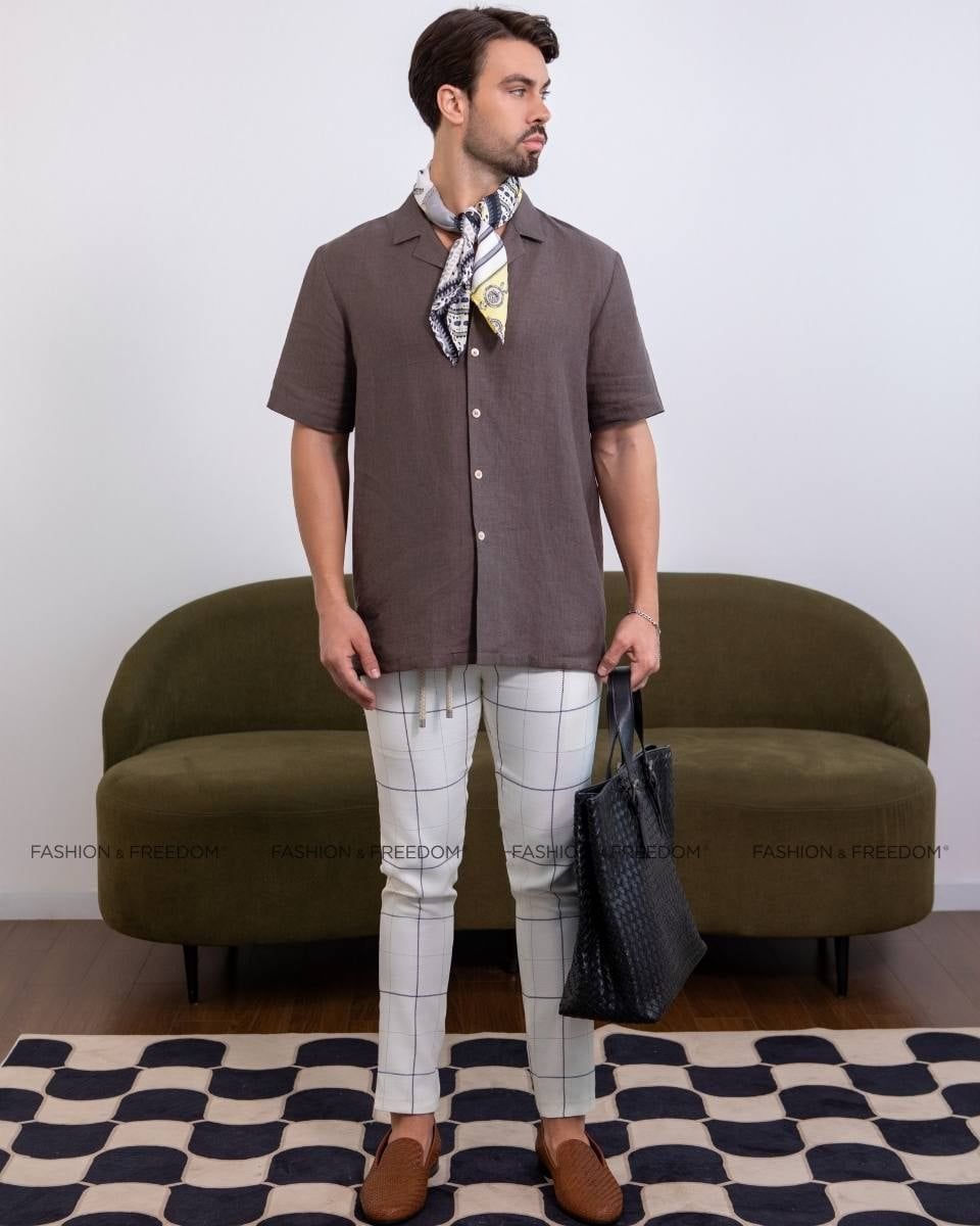 Áo Sơ Mi Nam Linen Xám