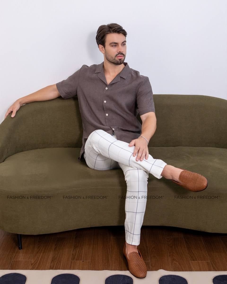 Áo Sơ Mi Nam Linen Xám